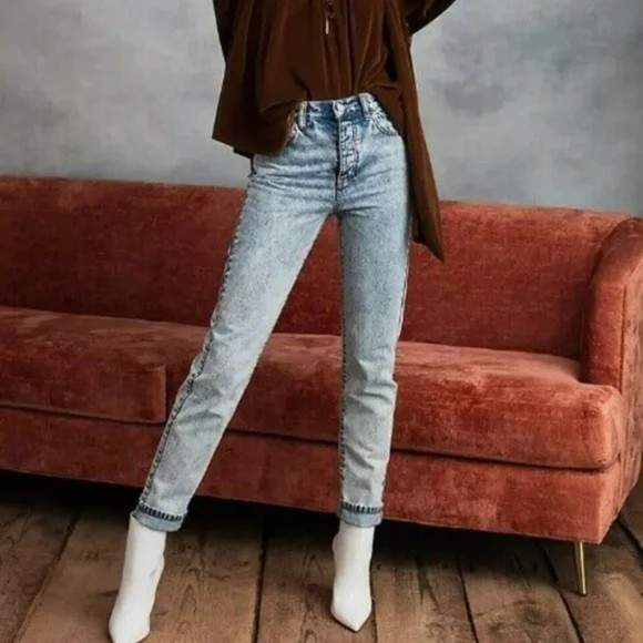 Happy x Nature Denim - NWT Happy X Nature By Kate Hudson High Rise Straight Jeans Sz 27 Acid Button Fly